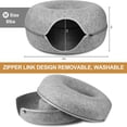 thumbnail image 1 of Light gray 20-inch doughnut-shaped cat cave, self-heating cat bed, tunnel and cat scratching board, suitable for multiple cats and large cats, indoor cats, washable and detachable small dog bed, 1 of 7