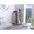 thumbnail image 1 of Light gray bar cart with built - in wine storage | Suited for wine enthusiasts | Keeps wine bottles in a proper position, 1 of 4