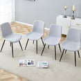thumbnail image 1 of Light gray linen-cotton dining chair set with anti-slip feet for stable sitting during meals, 1 of 6