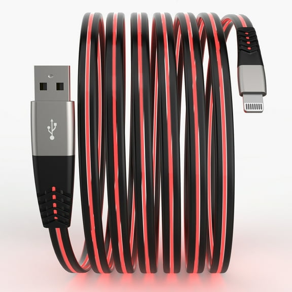 Light up iPhone Charger Cord, 6FT LED Lightning Cables | Apple MFi Certified | USB Fast Charging Cord for Apple iPhone 14 13 12 11 Pro Max XR XS X/8Plus/7Plus/6Plus/5s/iPad iPod Touch More