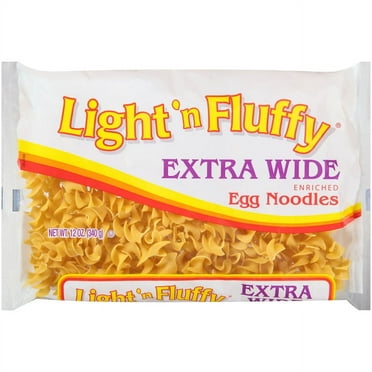 Light 'n Fluffy Extra Wide Egg Noodle Pasta, 12-Pack (12 oz Each) – Thick, Hearty Noodles for Stroganoff, Casseroles & Soups
