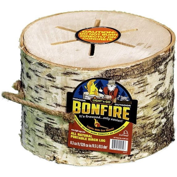 Light 'n Go Bonfire Portable Birch Bonfire Log