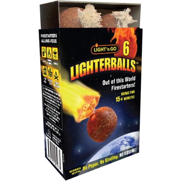 LIGHT ''N GO 8-97162-00013-5 Lighterballs, Cotton Wick, 6-Ct. - Quantity 1