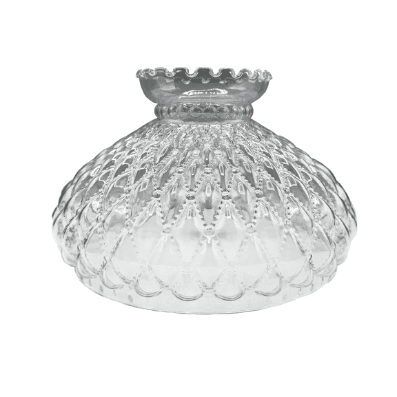 Light of Mine - Princess Feather Oil Lamp Replacement 10" Clear Quilted Shade