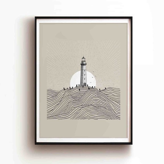Light of the World Lighthouse Poster, Unframed Paper Poster 24x36in