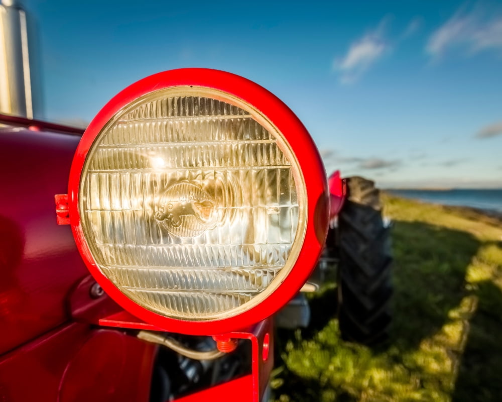 Light of tractor Flatey Island Borgarfordur Iceland Canvas Art - Panoramic Images (22 x 27)