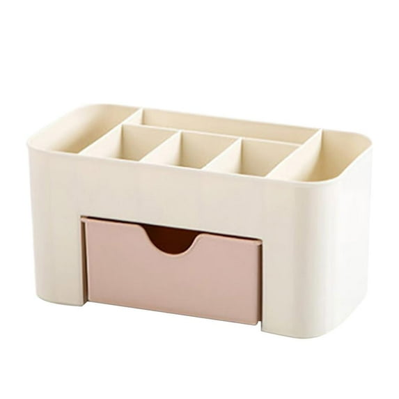 Light pink (C)$Drawer cosmetics storage box makeup brush storage box desktop jewelry skin care products lipstick mask compartment dressing box