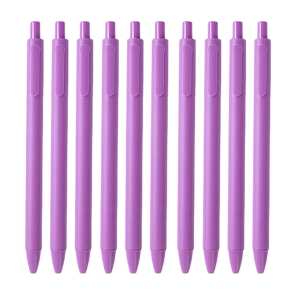 Light purple 10 Pack Large Capacity Fast Drying Basic Blackness Gel Pens Write Smoothly 1Ml