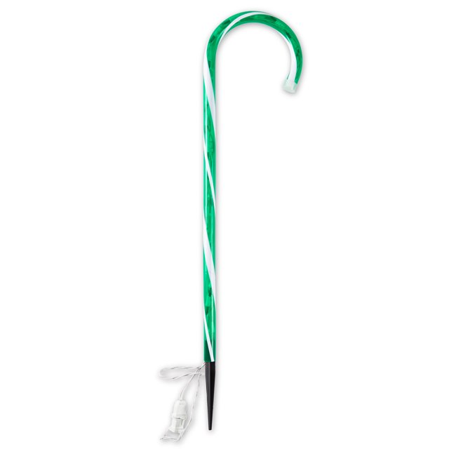 Lightup Candy Cane Outdoor Decoration, Green, 26 in, by Holiday Time