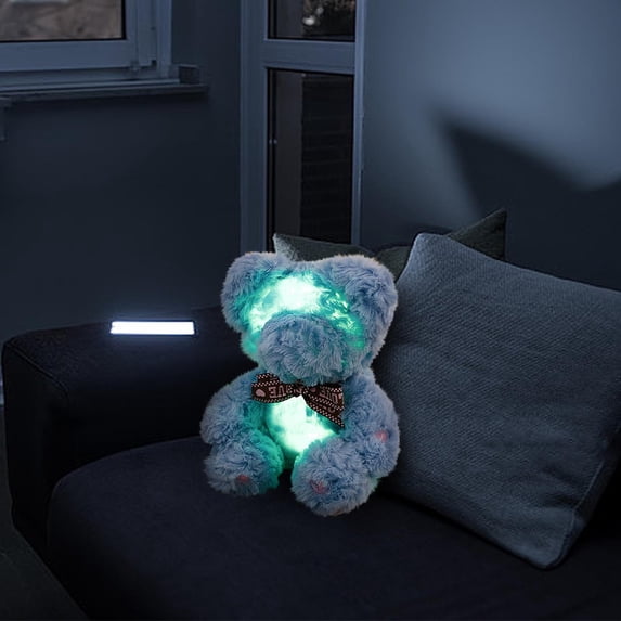 Light up Colorful Teddy Bear LED Stuffed Animal Soft Nightlight Glow Bear Plush Toy Gifts for Kids Mom Girls Birthday Holiday Festival