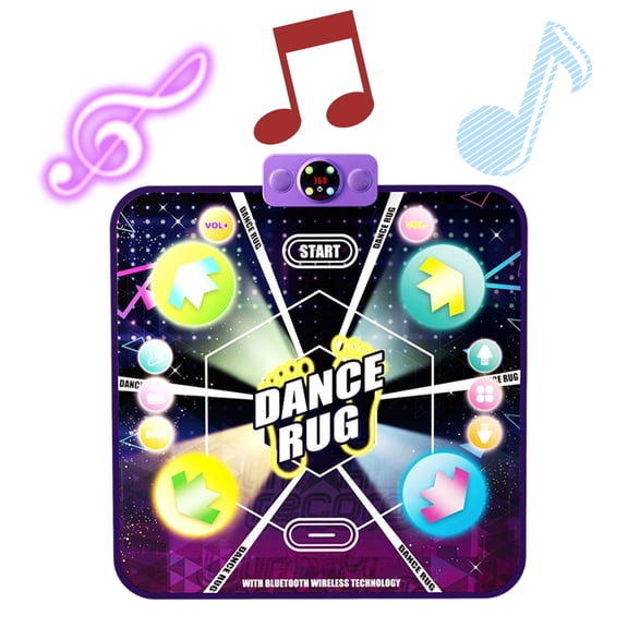 Dance Mat for Kids, Light up Dancing Pad with Wireless Bluetooth Music Game Mat, Birthday Gift for Girls & Boys Ages 3-6 Years Old