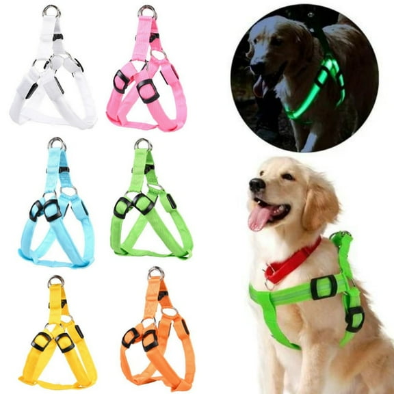 Light up Dog Harness Rechargeable LED Pet Vest Glow in The Dark Dog Harness for Puppy Large Dogs Cat Vest Harnesses