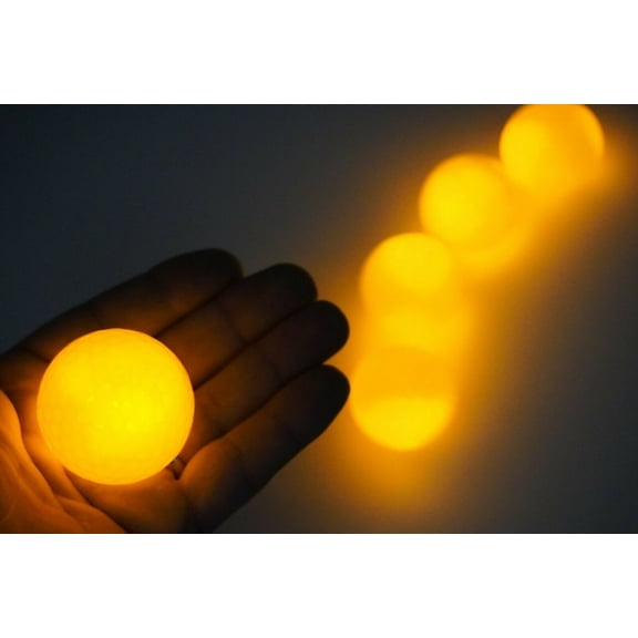 Light up Golf Balls for Night Play LED Glow Surlyn Golfball casing 5 Pack YELLOW