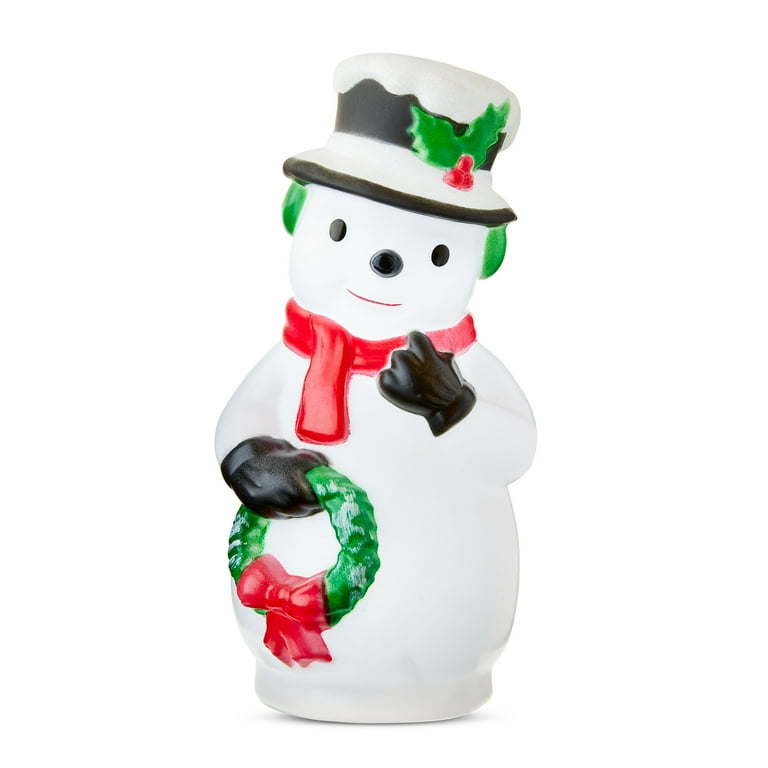 Light-up Indoor Christmas White Snowman Blow Mold, 11 in, by