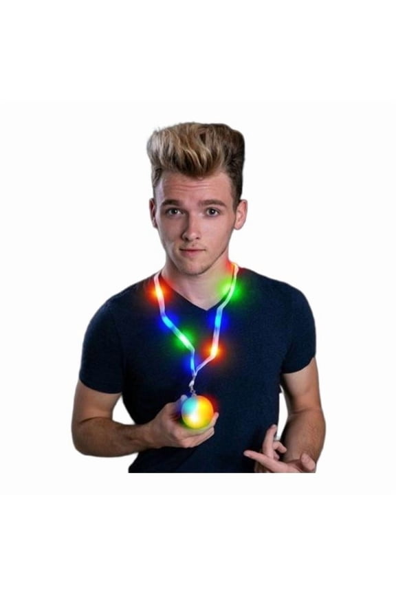 Light up Lanyard Flashing Basketball Charm Necklace