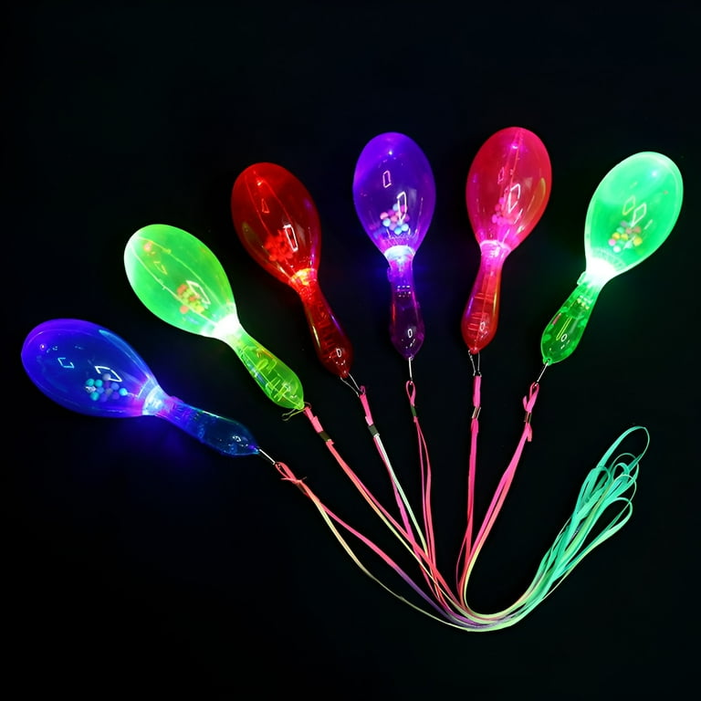 Light up Maracas Flashing LED Maraca Blinking Musical Toy Birthday Party Favors 4 Pack