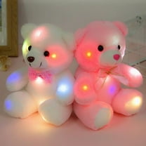 Light up Pink LED Teddy Bear Stuffed Animal Soft Plush Toy Glow in The Night Birthday Valentines for Toddler Kids, 8''