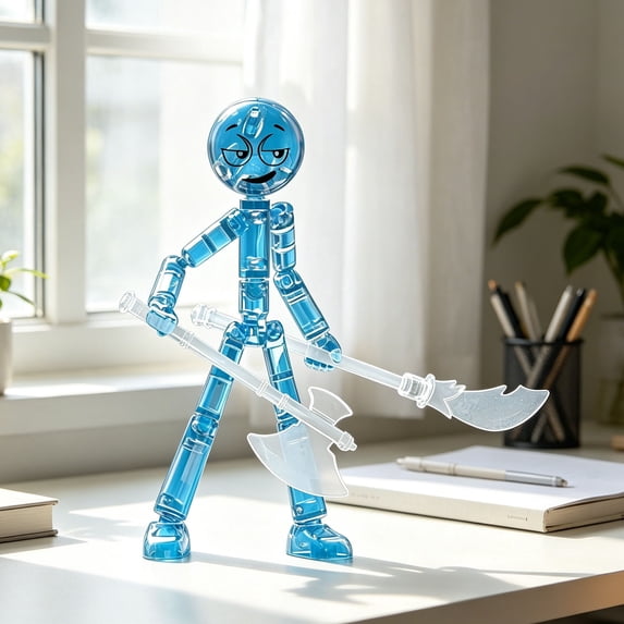 Light up Poseable Stickman Action Figure - Posable Action Figures, 4.7", Stickman Collectable Action Figures for Collectors, Gift Desk Decor