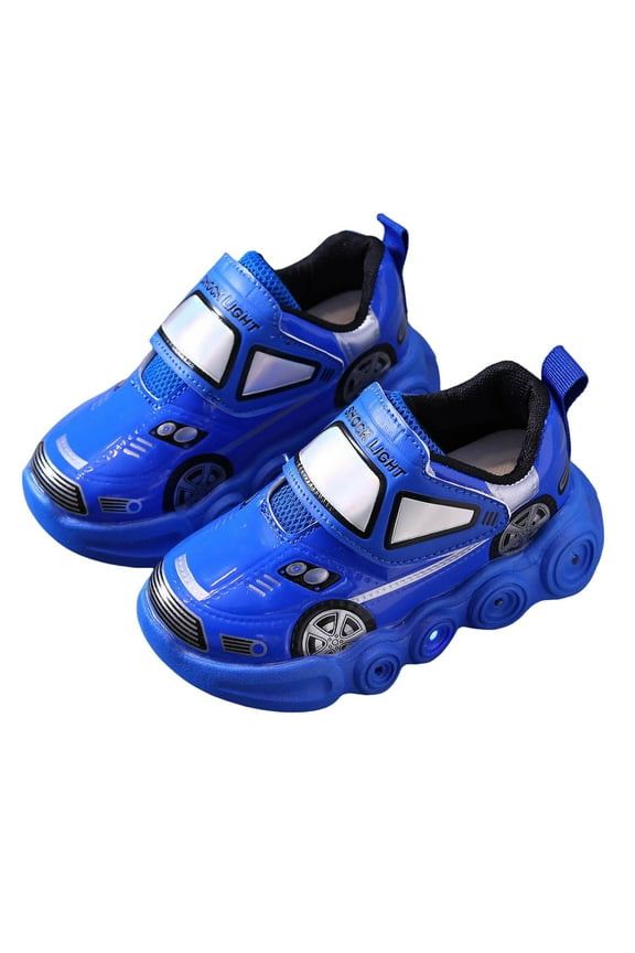 Light up Running Shoes for Toddler Kids Boys Girls Car Shaped Fashion Luminous LED Sport Fashion Sneakers