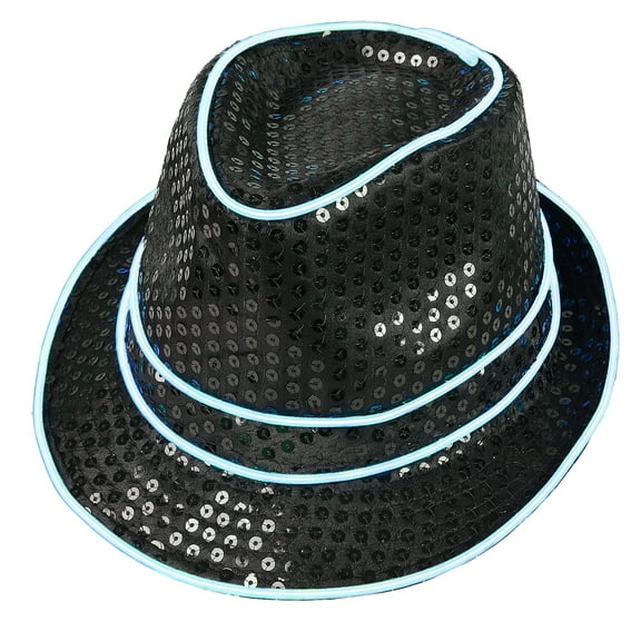 Light up Sequin Fedora LED Hat Neon Rave Costumes Glow in Dark Party