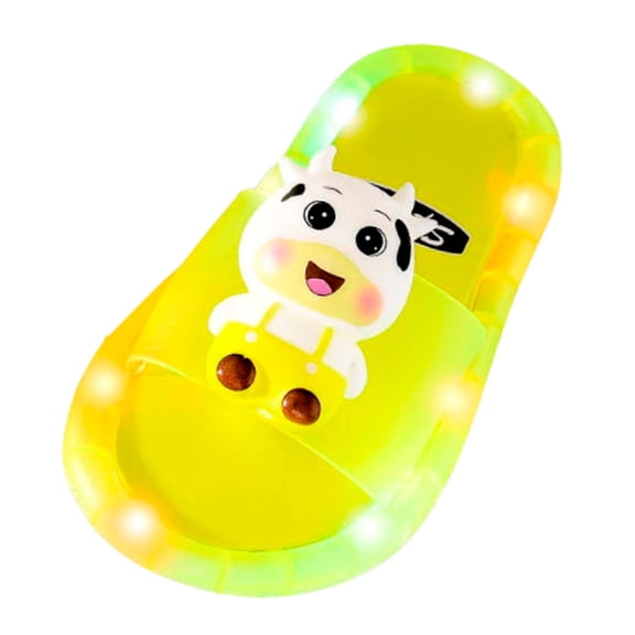 Light up Slides Cute Cow Animal LED Garden Slip on Sandals Boys Girls Mules Toddler Indoor Outdoor Slippers