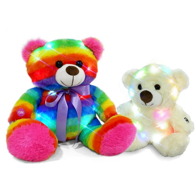Lightup Teddy Bear Set Stuffed Animal LED Plush Sleep Toy Children