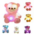 thumbnail image 1 of Light up White Teddy Bear LED Stuffed Animal Soft Nightlight Glow Bear Plush Toy Gifts for Kids Mom Girls Birthday Christmas, 8" (Blue), 1 of 7