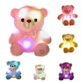 thumbnail image 1 of Light up White Teddy Bear LED Stuffed Animal Soft Nightlight Glow Bear Plush Toy Gifts for Kids Mom Girls Birthday Christmas, 8" (Purple), 1 of 7