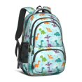 thumbnail image 1 of LightBlue Cartoon Dinosaurs Geometric Cute School Backpack Bag with Padded Back and Adjustable Shoulder Straps 16.9 X 12.6 X 5.9 Inches, 1 of 5