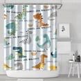 thumbnail image 1 of LightBlue Cartoon Dinosaurs Name Pattern Shower Curtain 72"x84" ,Bathroom Decorative Shower Curtains Set with 12 Hooks,Modern Waterproof Washable Shower Curtain, 1 of 6