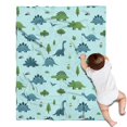 thumbnail image 1 of LightBlue Cartoon Dinosaurs NatureElements Pattern Blanket,Comfortable Soft Flannel Throw Blanket,All Season,Warm Lightweight Blankets for Sofa Bed Couch Living Room Chair,30"x40", 1 of 4