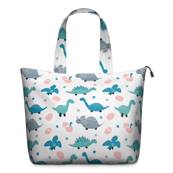 LightBlue Dinosaurs Eggs Pattern Travel Tote Bags for Women Carry On,Large Weekender Bags for Women Travel,Multi Functional Duffle Bag for Work,Shopping,Sports
