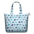 thumbnail image 1 of LightBlue Dinosaurs Stars Triangles Pattern Travel Tote Bags for Women Carry On,Large Weekender Bags for Women Travel,Multi Functional Duffle Bag for Work,Shopping,Sports, 1 of 5