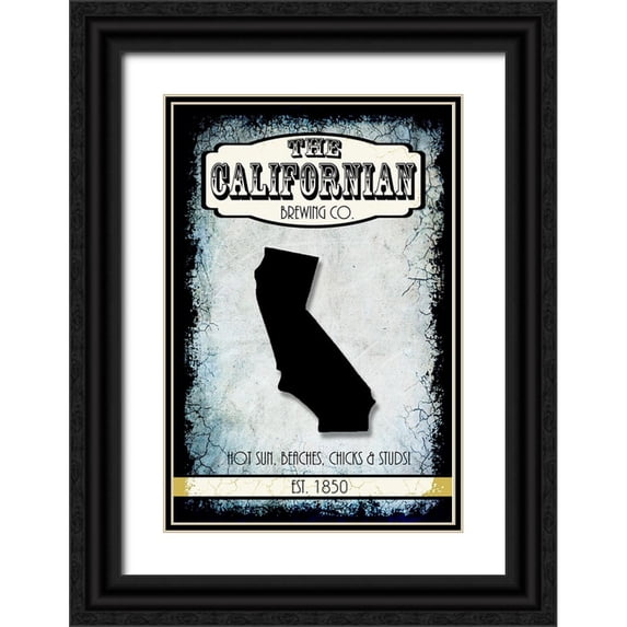 LightBoxJournal 11x14 Black Ornate Wood Framed with Double Matting Museum Art Print Titled - States Brewing Co_California