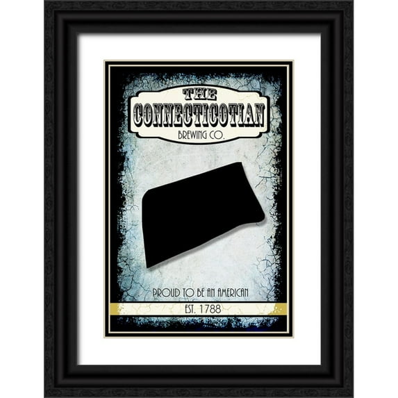 LightBoxJournal 11x14 Black Ornate Wood Framed with Double Matting Museum Art Print Titled - States Brewing Co_Connecticut