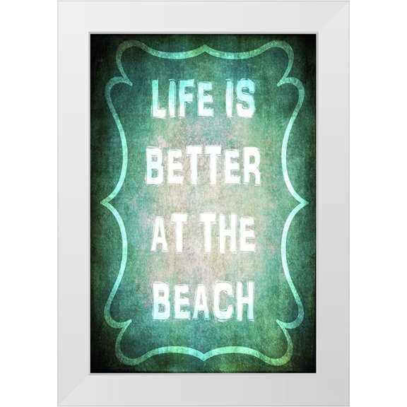 LightBoxJournal 11x14 White Modern Wood Framed Museum Art Print Titled - Good Times_Better Beach