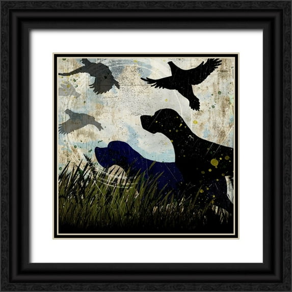 LightBoxJournal 12x12 Black Ornate Wood Framed with Double Matting Museum Art Print Titled - Classic Pointer 06