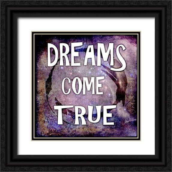 LightBoxJournal 12x12 Black Ornate Wood Framed with Double Matting Museum Art Print Titled - Cosmic - Dreams Come True