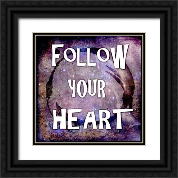 LightBoxJournal 12x12 Black Ornate Wood Framed with Double Matting Museum Art Print Titled - Cosmic - Follow Your Heart