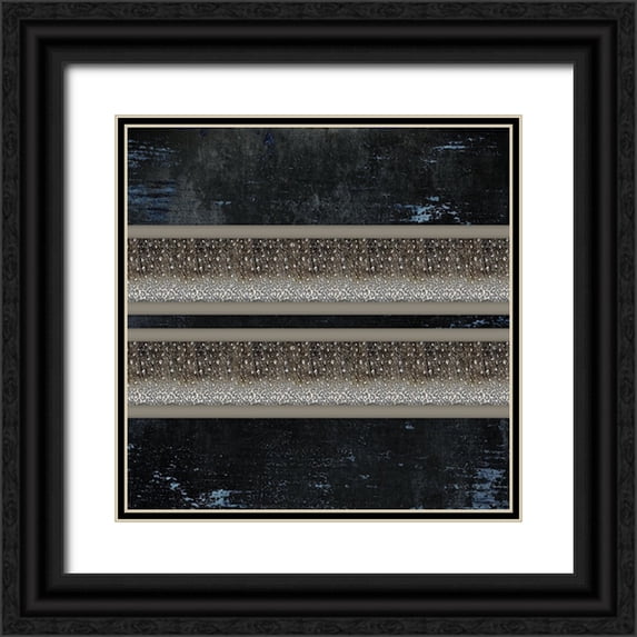 LightBoxJournal 12x12 Black Ornate Wood Framed with Double Matting Museum Art Print Titled - Good Night Moose 2 Surface Pattern 2