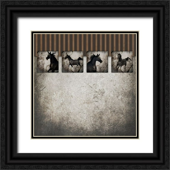 LightBoxJournal 12x12 Black Ornate Wood Framed with Double Matting Museum Art Print Titled - GypsyHorse CollectionSurfacePattern V2 4