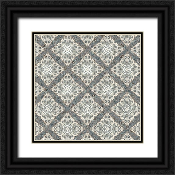 LightBoxJournal 12x12 Black Ornate Wood Framed with Double Matting Museum Art Print Titled - Junk Gypsy Pattern 04
