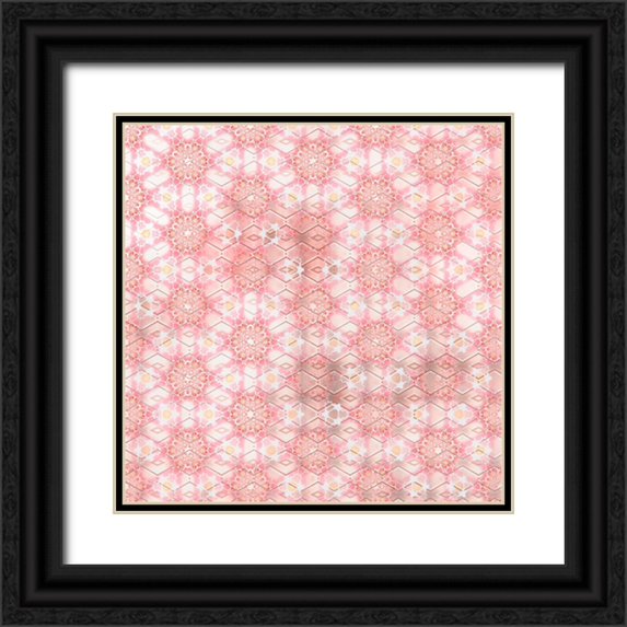 LightBoxJournal 12x12 Black Ornate Wood Framed with Double Matting Museum Art Print Titled - Pinky Blossom Pattern 04