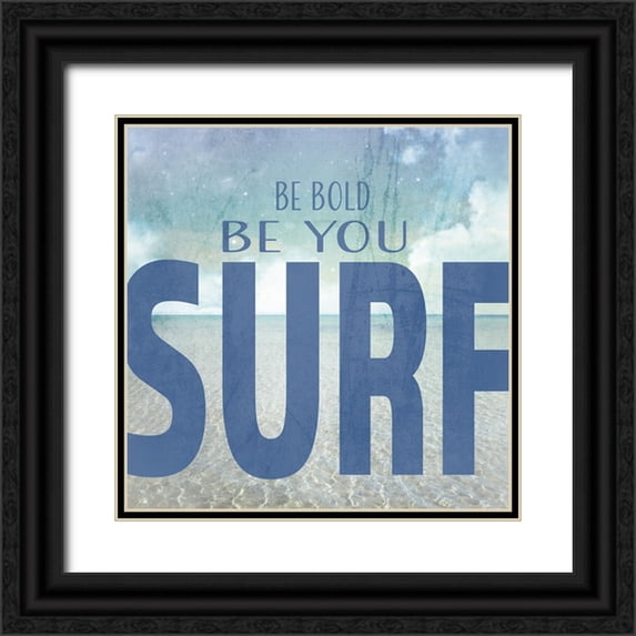 LightBoxJournal 12x12 Black Ornate Wood Framed with Double Matting Museum Art Print Titled - Signs_SeaLife_Typography_BeBold