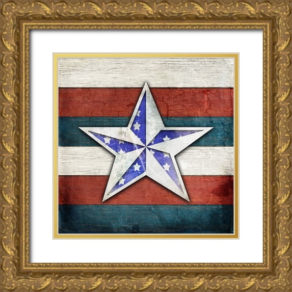 LightBoxJournal 12x12 Gold Ornate Wood Framed with Double Matting Museum Art Print Titled - American Freedom Collection V1