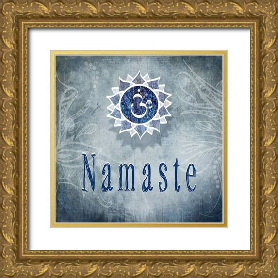 LightBoxJournal 12x12 Gold Ornate Wood Framed with Double Matting Museum Art Print Titled - Chakras Yoga Namaste V3