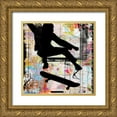 thumbnail image 1 of LightBoxJournal 12x12 Gold Ornate Wood Framed with Double Matting Museum Art Print Titled - Extreme Skate Boarder 1, 1 of 4