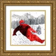thumbnail image 1 of LightBoxJournal 12x12 Gold Ornate Wood Framed with Double Matting Museum Art Print Titled - Extreme Snowboarder 02, 1 of 4