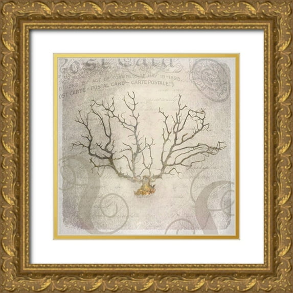 LightBoxJournal 12x12 Gold Ornate Wood Framed with Double Matting Museum Art Print Titled - Gypsy Sea Love Letter 2