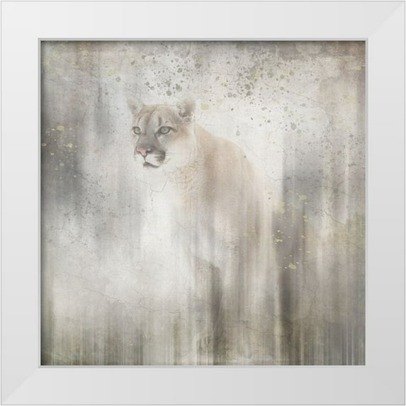 LightBoxJournal 12x12 White Modern Wood Framed Museum Art Print Titled - Antique Wildlife Lion